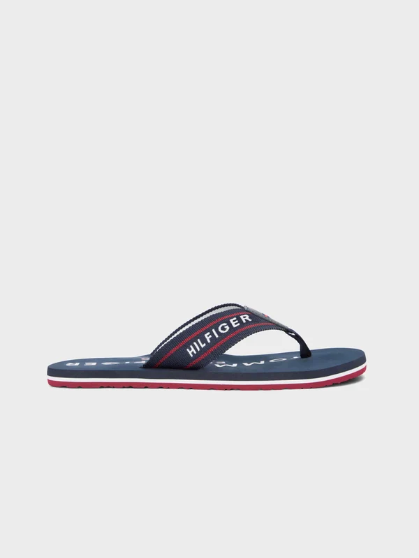 Tommy Hilfiger - Men's Webbing Strap Logo Flip-Flops Desert Sky / 45