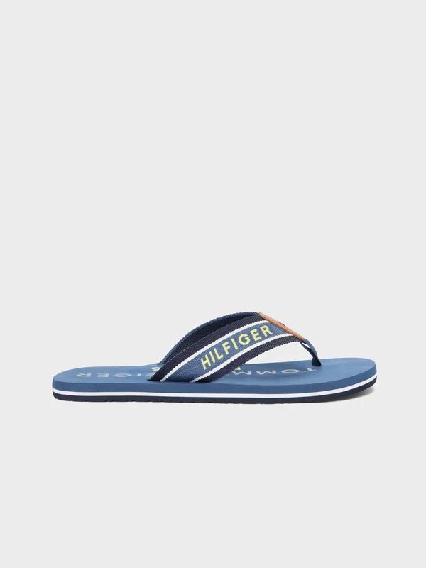 Tommy Hilfiger - Men's Webbing Strap Logo Flip-Flops Aegean Blue / 45