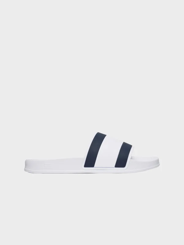 Tommy Hilfiger - Men's Flip Flops Core Hilfiger Flag Pool Slide White / 42