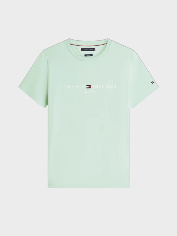 Tommy Hilfiger - Men's Organic Cotton Chest Logo T-Shirt Mint Green / XL