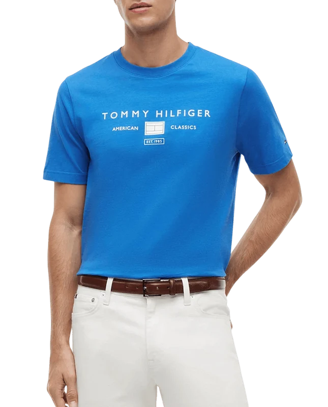 Tommy Hilfiger Mens Brand Love Stack Tee - Blue Orbit Blue Orbit / XL