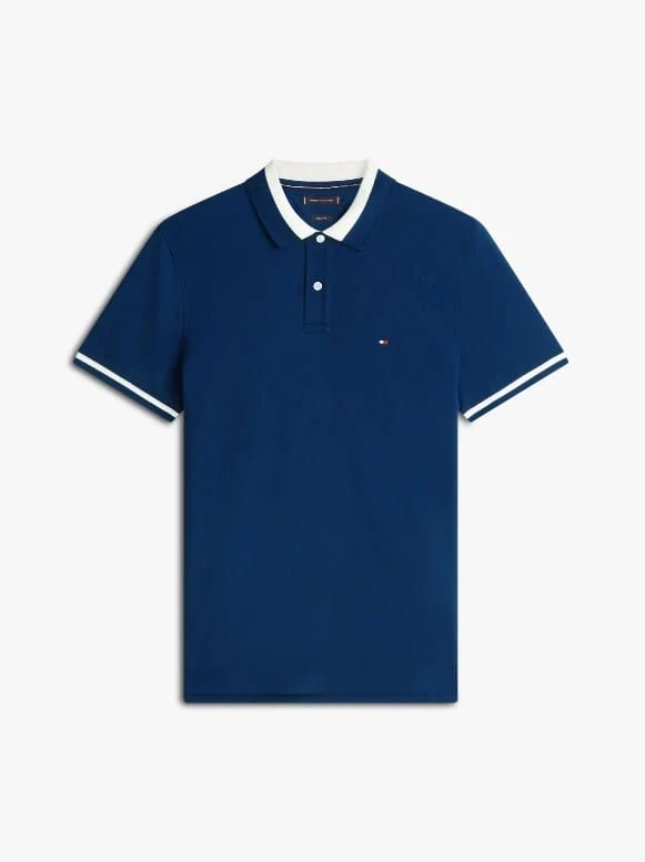 Tommy Hilfiger Mens Contrast Collar Block Polo - Carbon Navy Carbon Navy / M