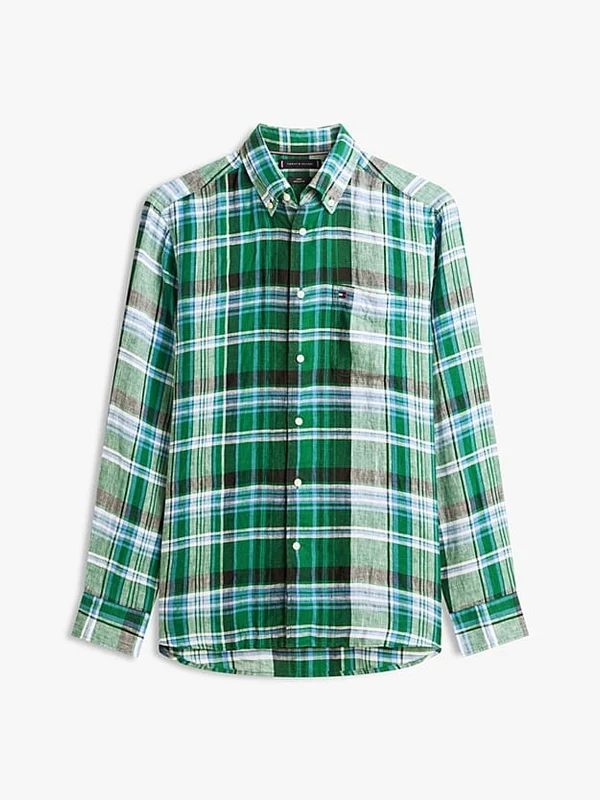 Tommy Hilfiger Linen Madras Shirt - Nouveau Green Nouveau Green Check / XL