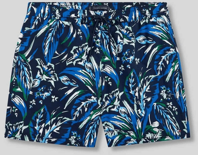 Tommy Hilfiger Mens Essential Print Mid Length Swim Shorts Vintage Hawaii/Desert Sky / XXL