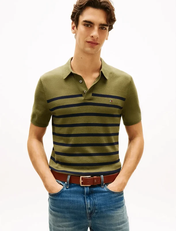 Tommy Hilfiger Mens Essential Cotton Knitted Polo - Dark Artichoke Dark Articoke / XXL