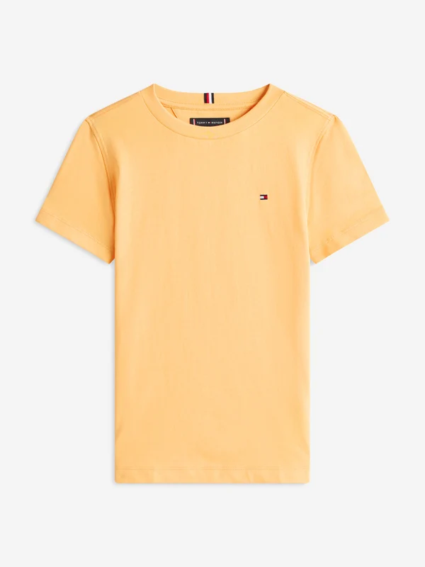 Tommy Hilfiger Boys Essential Cotton Regular Fit T-Shirt in Orange Orange / 7 Yrs