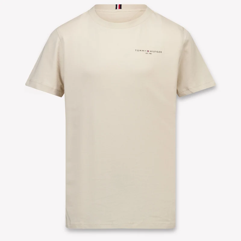 Tommy Hilfiger Kinder Unisex T-Shirt In Beige 10 Jaar