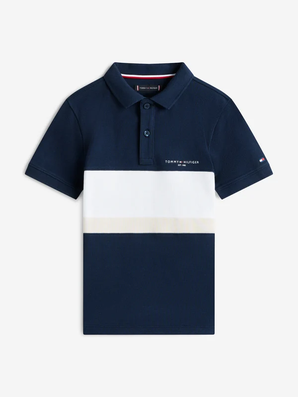 Tommy Hilfiger Boys Mini Corp Colourblock Polo Shirt in Navy Navy / 3 Yrs