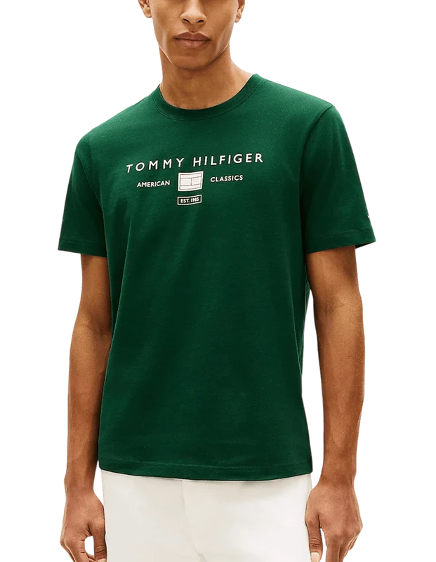 Tommy Hilfiger Mens Brand Love Stack Tee - Nocturnal Green Nocturnal Green / S