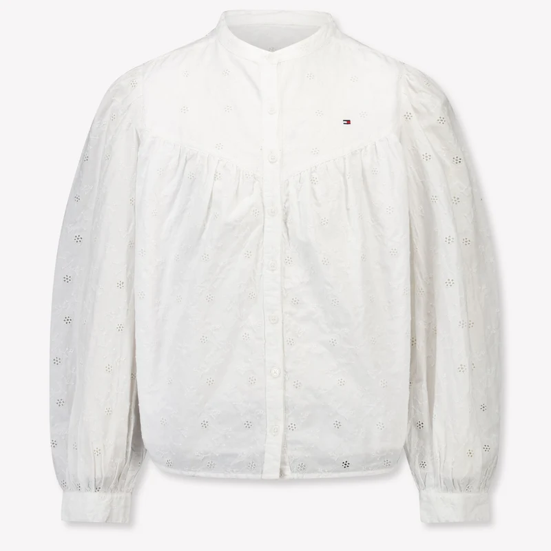 Tommy Hilfiger Kinder Meisjes Blouse In Wit 4 Jaar