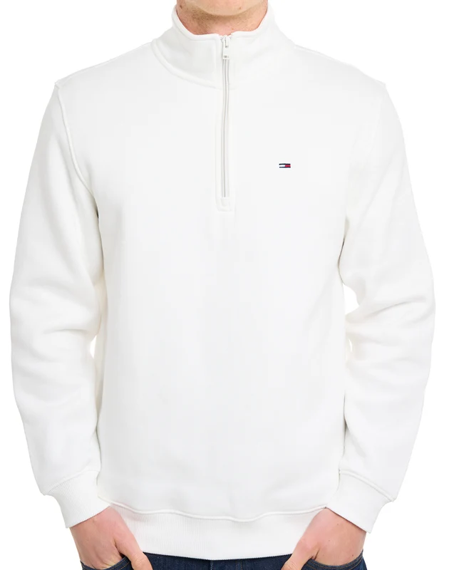 Tommy Jeans 1/4 Zip Neck Sweat Ecru 2XL