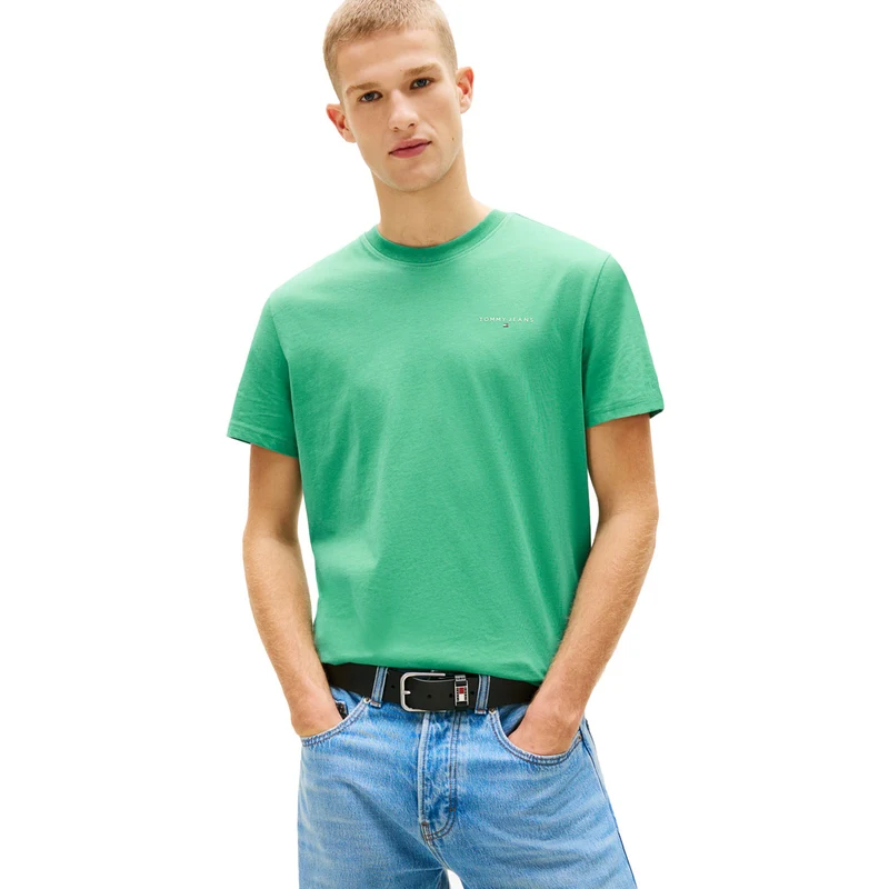 T-Shirt Uomo Tommy Jeans Linear Logo Verde S