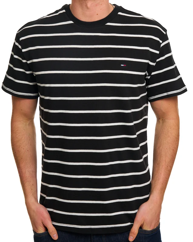 Tommy Jeans Striped T Shirt Black Stripe 2XL