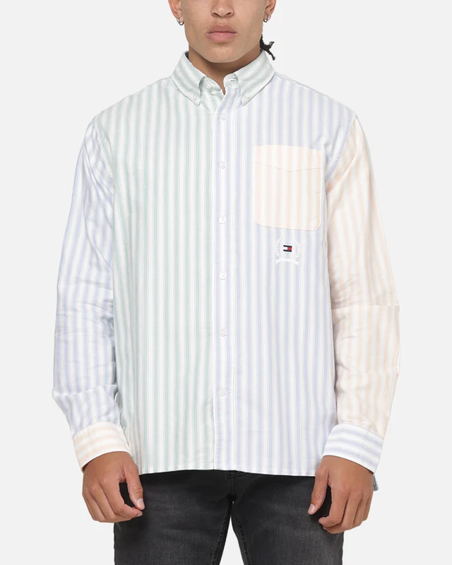 Tommy Jeans Relaxed Oxford Fun Shirt Light Blue/Multicolour L