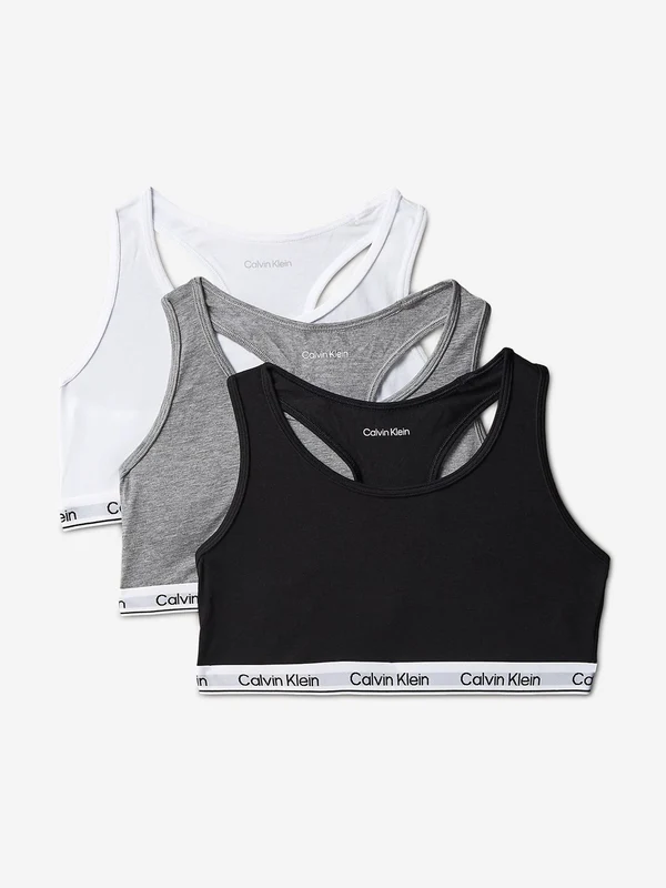 Calvin Klein Girls 3 Pack Bralette Set in Black Black / 10 - 12 Yrs