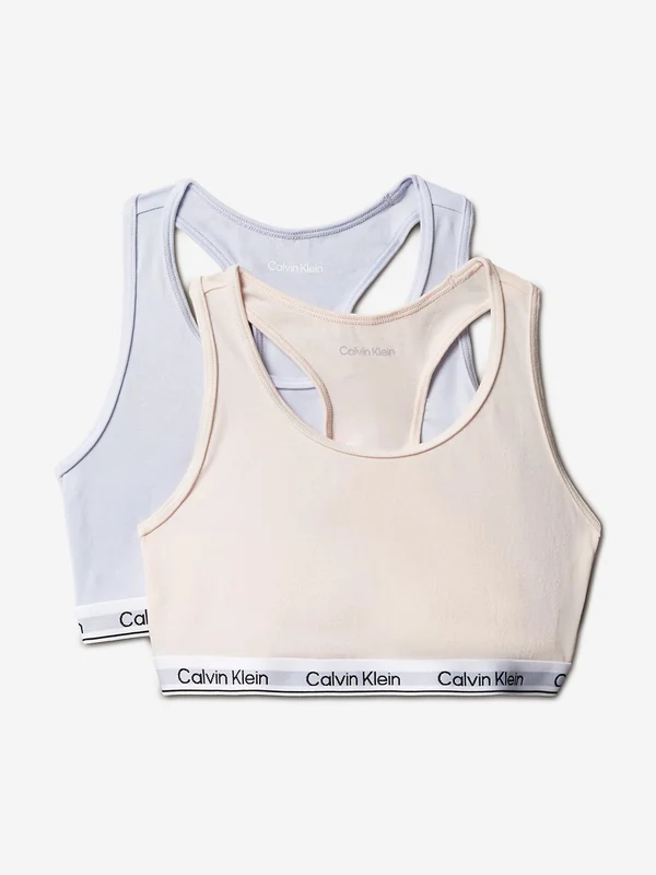 Calvin Klein Girls 2 Pack Bralette Set in Pink Pink / 14 - 16 Yrs