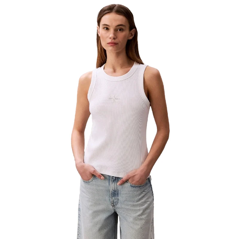 Canotta Donna Calvin Klein Monogram Bianco L
