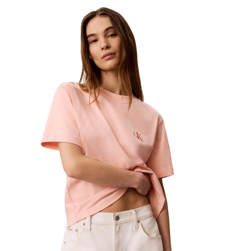 T-Shirt Donna Calvin Klein Monologo Rosa XS