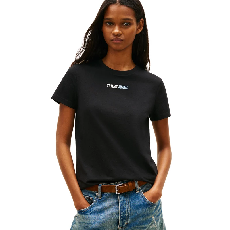 T-Shirt Donna Tommy Jeans Logo Nero XS