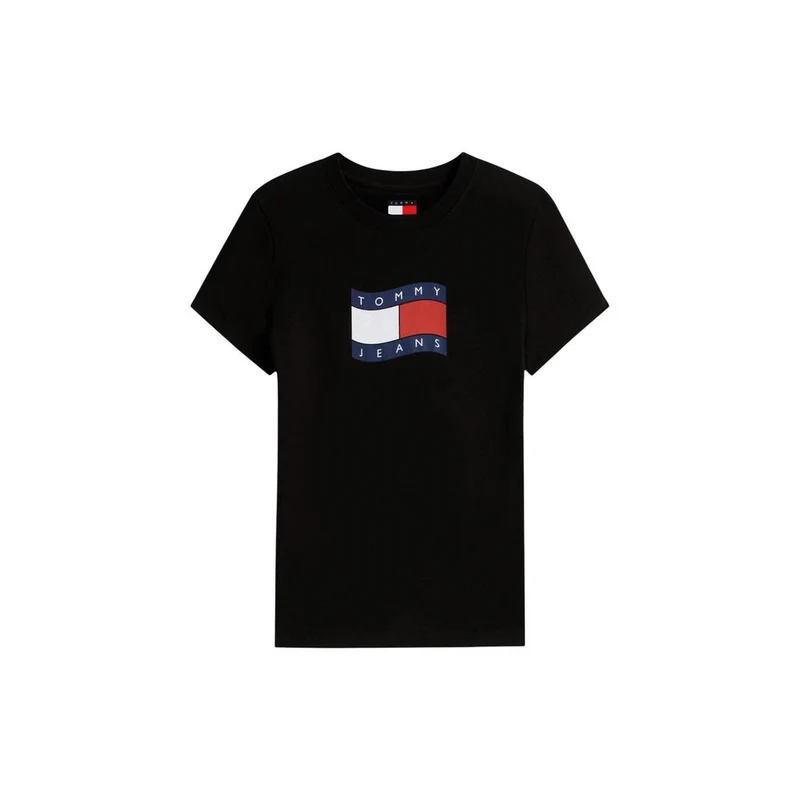 Tommy Hilfiger Jeans Black Recycled Cotton T-Shirt IT40|S