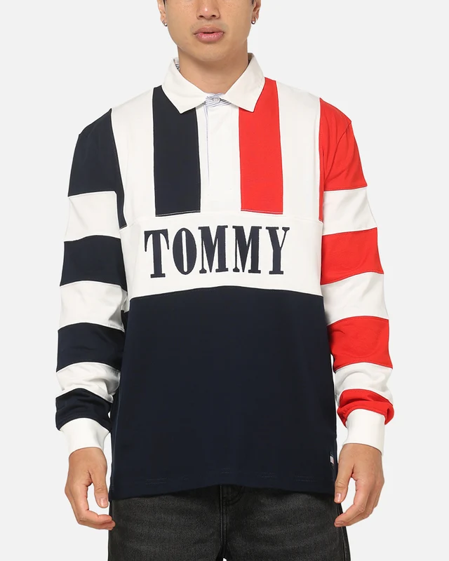 Tommy Jeans Relaxed Archive Rugby Shirt Navy M
