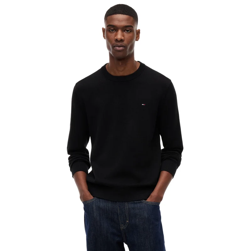 Maglione Uomo Tommy Jeans Light Slim Logo Extended Nero L