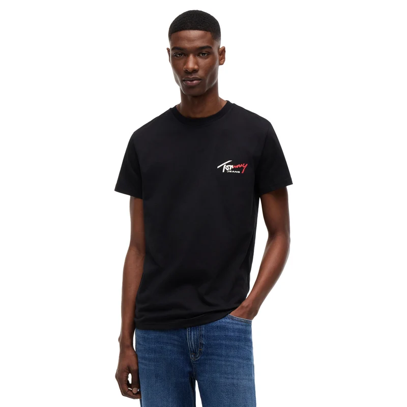 T-Shirt Uomo Tommy Jeans Logo Signature Nero XL