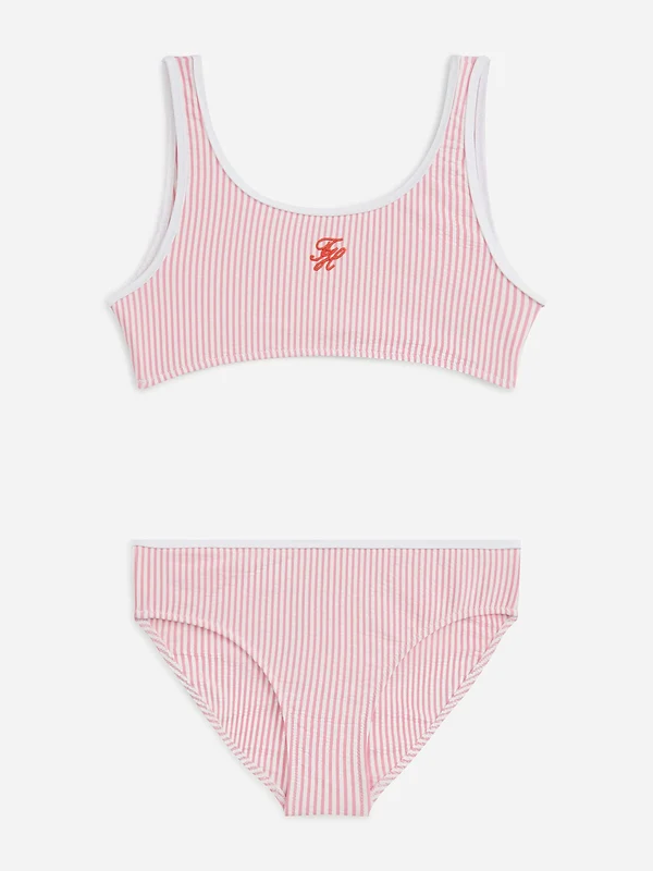Tommy Hilfiger Girls Seersucker Bikini in Pink Pink / 10 - 12 Yrs