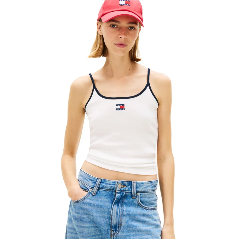 Canotta Donna Tommy Jeans Badge Bianco S