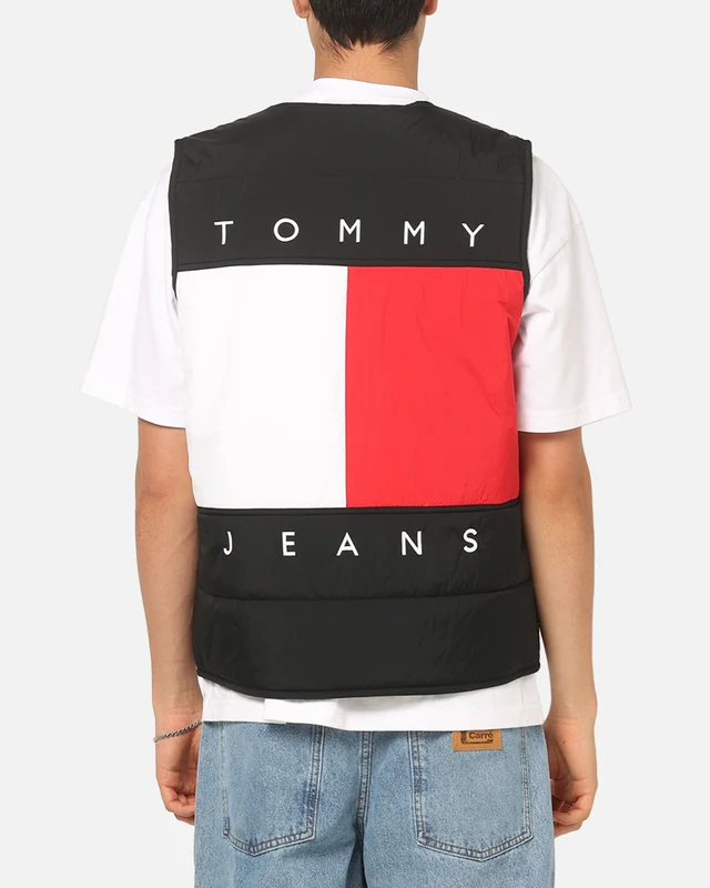 Tommy Jeans Heritage Flag Quilted Vest Black L