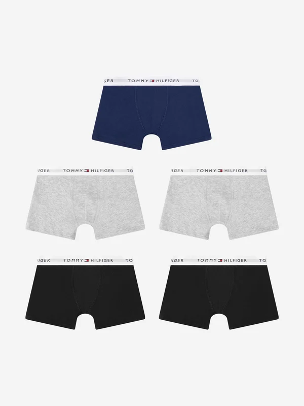 Tommy Hilfiger Boys 5 Pack Boxer Shorts Set in Grey Grey / 6 - 7 Years