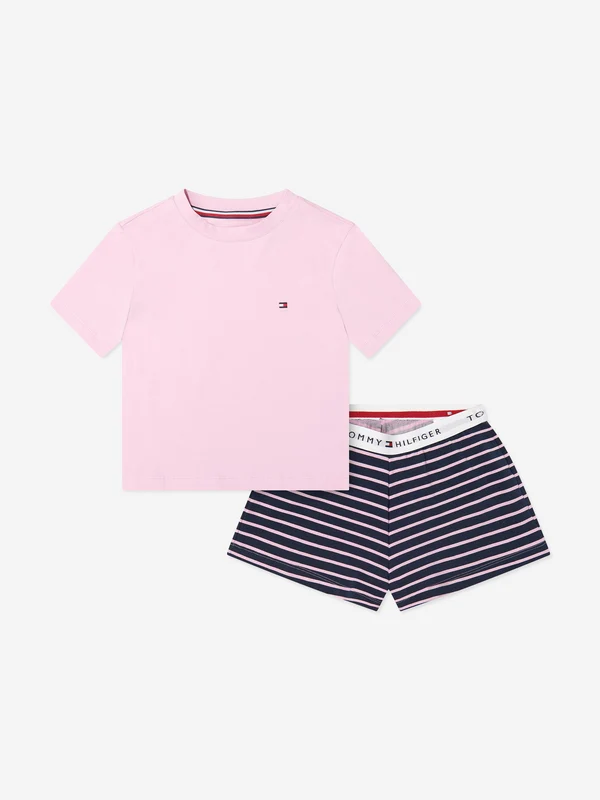 Tommy Hilfiger Girls Short Pyjama Set in Pink Pink / 6 - 7 Years