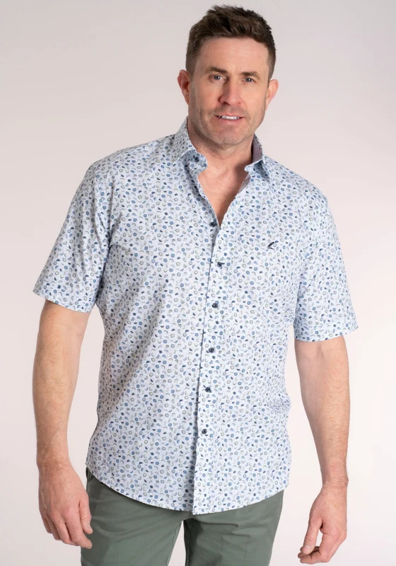 100% Cotton Short Sleeve Print Shirt - Green Melon Green Melon / L