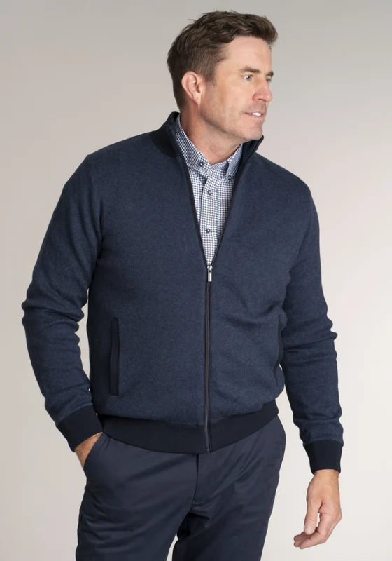 Full Zip Lined Sweatshirt - Denim Dark Denim / 2XL