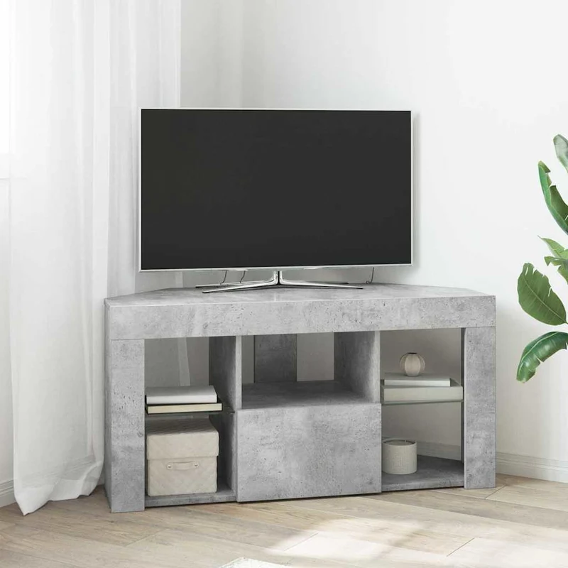 Kulma LED TV -kaappi 100 x 40 x 50 cm Betoni Harmaa