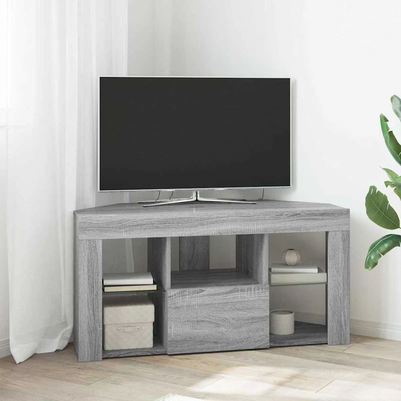 Kulma LED TV -kaappi 100 x 40 x 50 cm Harmaa Sonoma