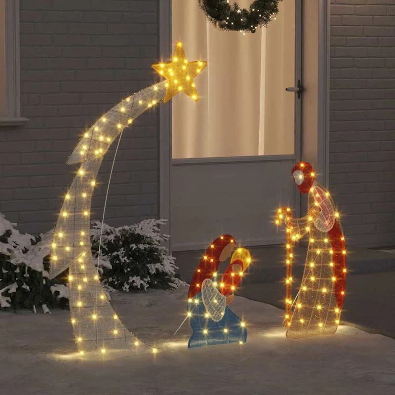 Kerststal 149x32x127.5 cm polyester warmwit