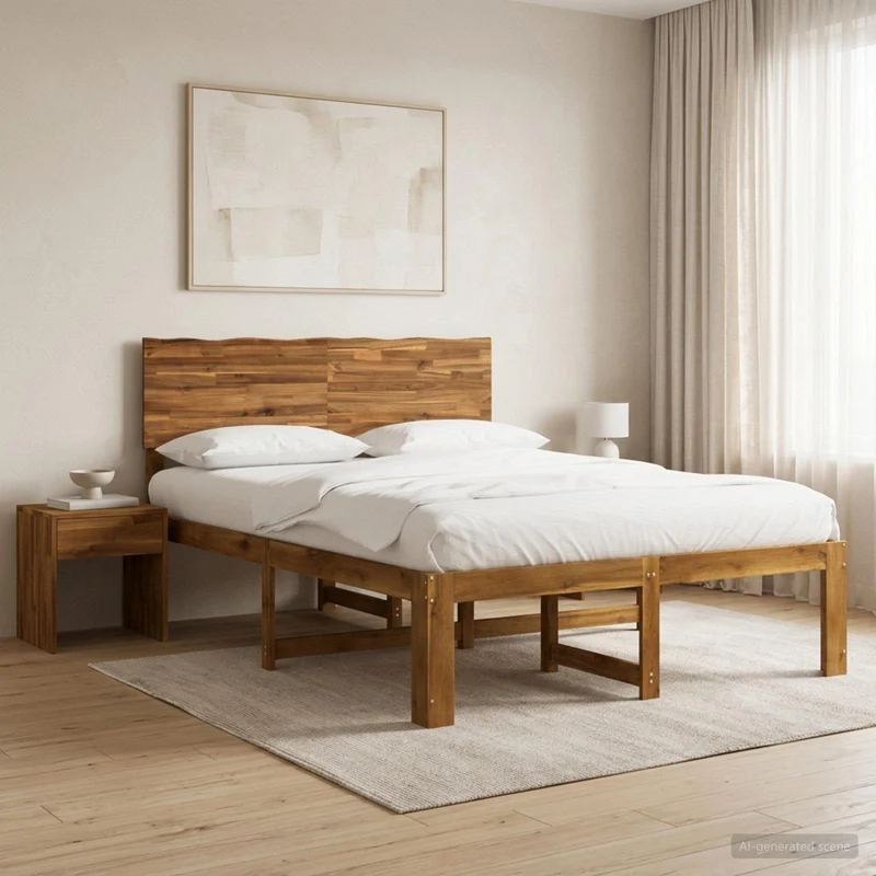 Parivuodekehys päädyn kanssa ROSTOCK Luonnollinen 140 x 190 cm