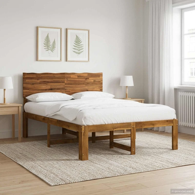 Parivuodekehys päädyn kanssa ROSTOCK Luonnollinen 140 x 200 cm