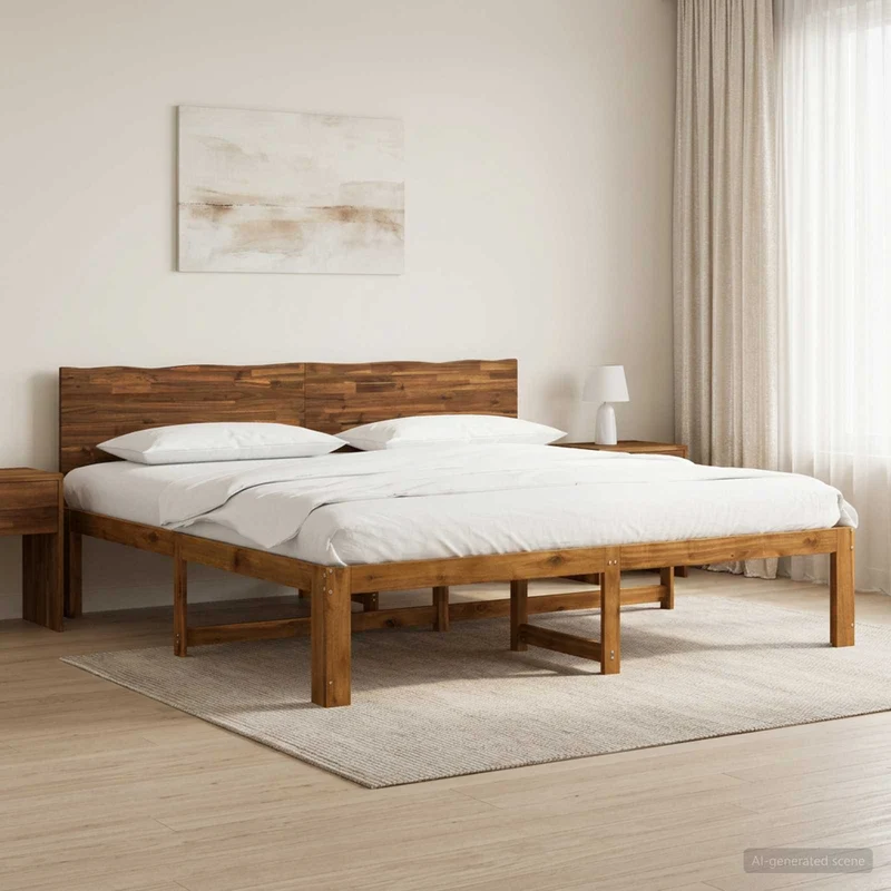 Parivuodekehys päädyn kanssa ROSTOCK Luonnollinen 200 x 200 cm