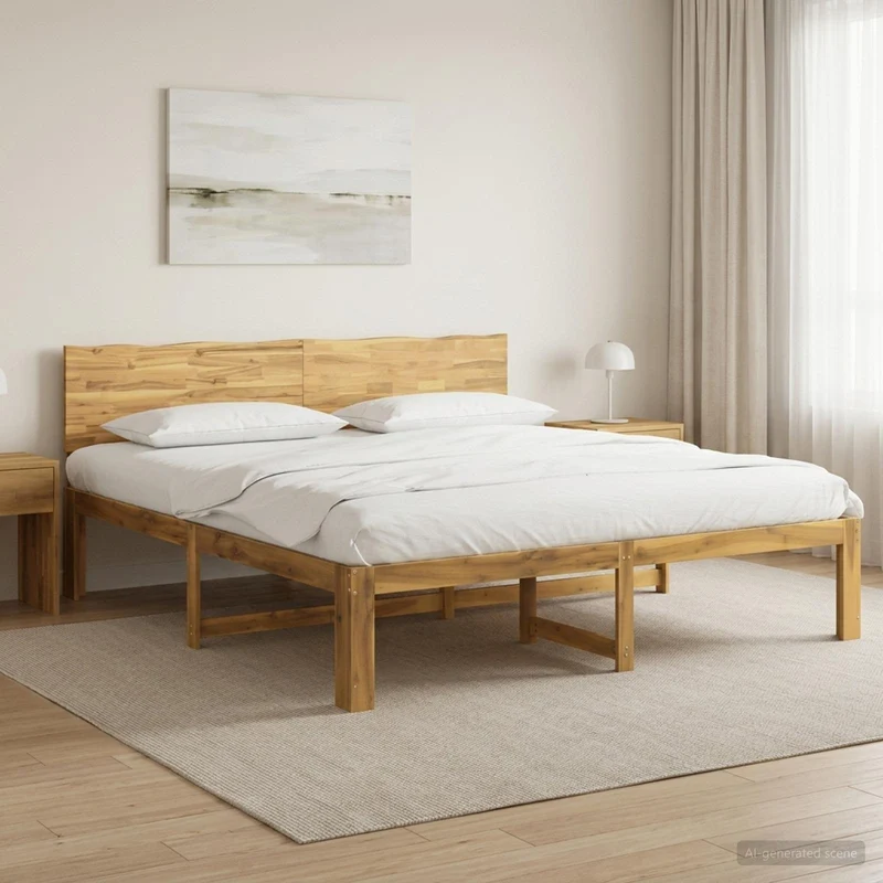 Parivuodekehys päädyn kanssa ROSTOCK valkoinen 200 x 200 cm