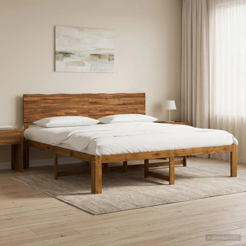 Parivuodekehys päädyn kanssa ROSTOCK Luonnollinen 193 x 203 cm