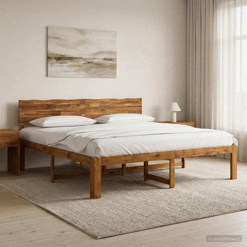 Parivuodekehys päädyn kanssa ROSTOCK Luonnollinen 193 x 203 cm