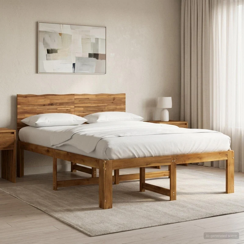 Parivuodekehys päädyn kanssa ROSTOCK Luonnollinen 152 x 203 cm