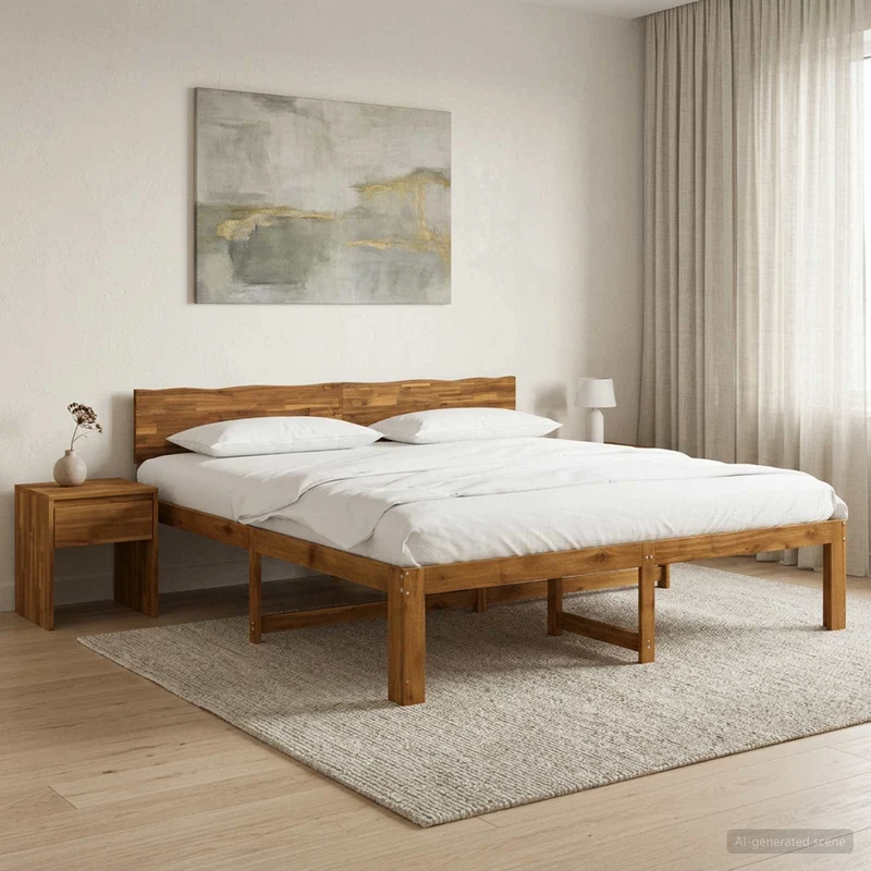 Parivuodekehys päädyn kanssa ROSTOCK Luonnollinen 193 x 203 cm
