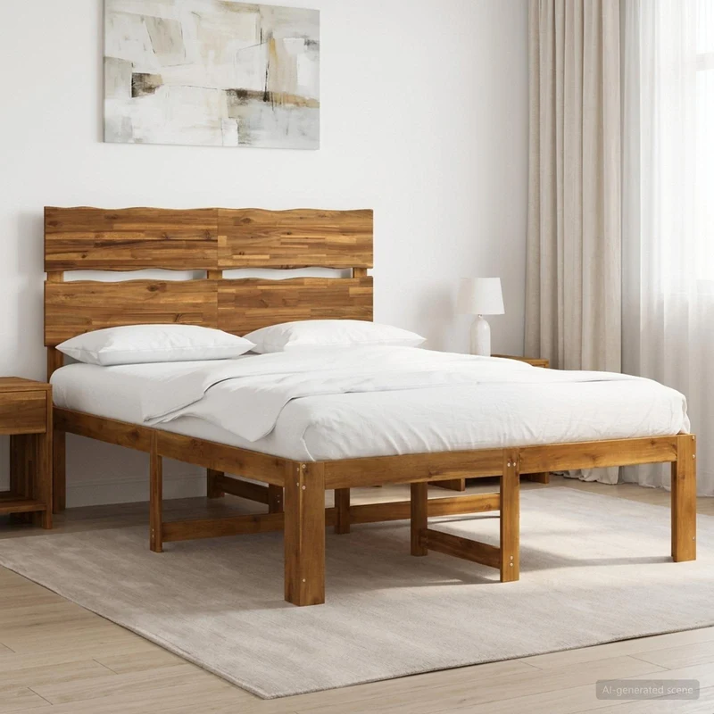 Parivuodekehys päädyn kanssa ROSTOCK Luonnollinen 152 x 203 cm