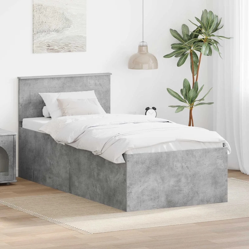 Sängyn runko Betoni Harmaa 2FT6 Small Single Tekninen puu