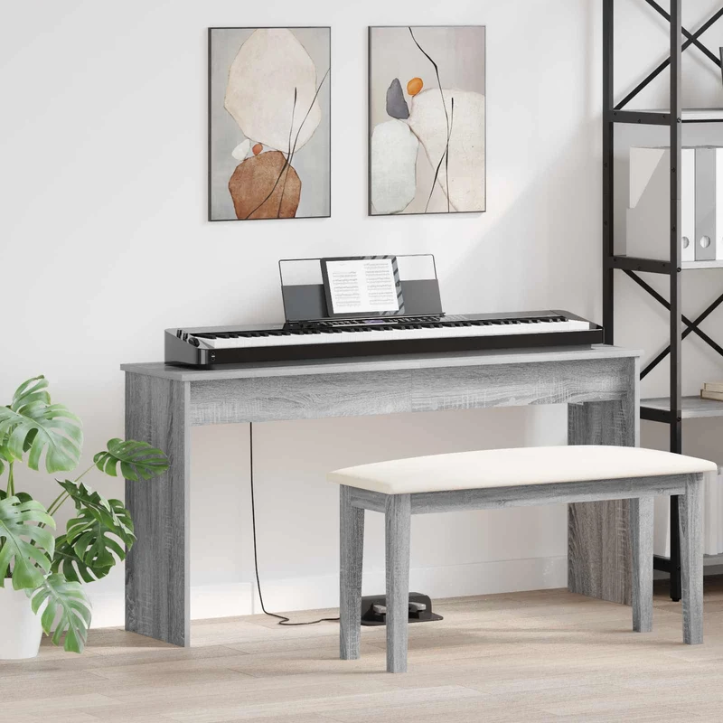 Näppäimistöjalusta Harmaa Sonoma 130 x 32 x 64 cm Tekninen puu