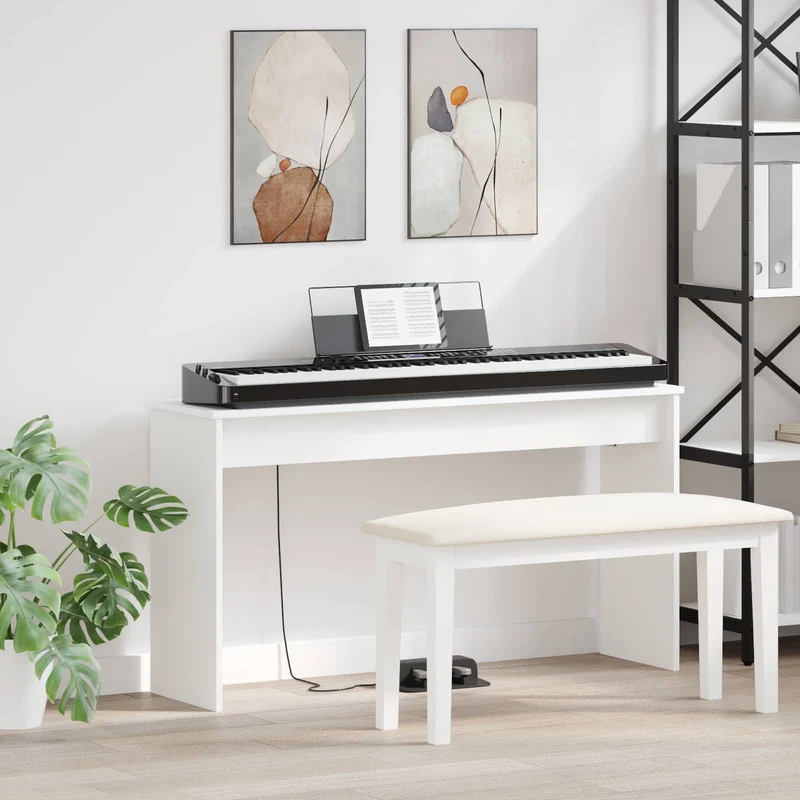 Näppäimistöjalusta Valkoinen 120 x 32 x 64 cm Tekninen puu