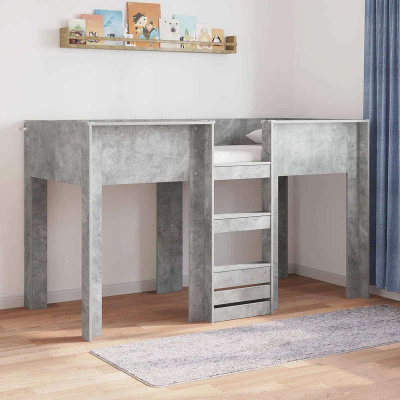 Kerrossänky Lapset Betoni Harmaa 2FT6 Small Single Tekninen puu